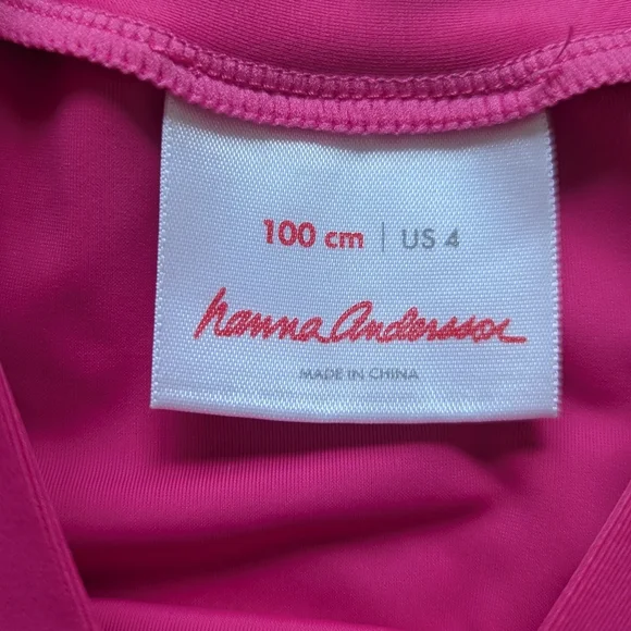Hanna Andersson Rash Guard Short Sleeve Pink Flamingo - Size 4T - Picture 4 of 5